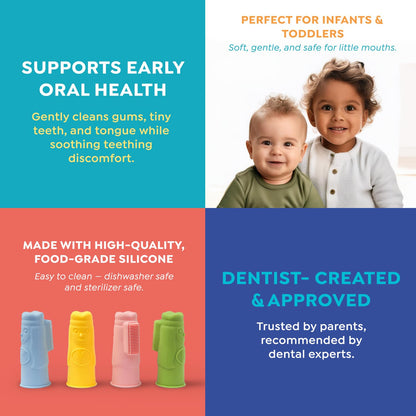SuperMouth Baby & Infant Finger Toothbrush 0-2, Silicone, Light Blue