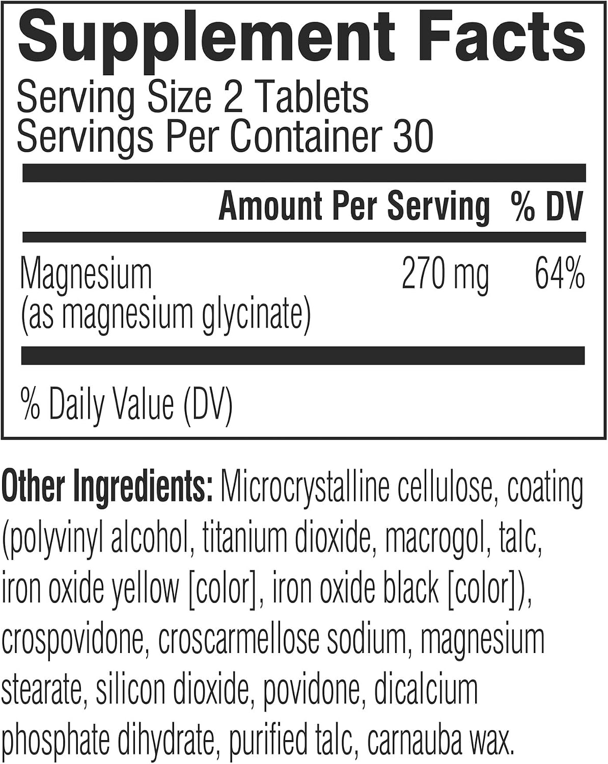 Swisse Magnesium Glycinate 270mg Per Serving, High Absorption Magnesium Glycinate Supplement, Supports Stress Relief, Muscle Relaxation & Bone Health, Gentle on Stomach, 60 Tablets