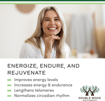 Double Wood Supplements NAD+ Anti Aging & Cell Regeneration | 500mg of 95% Pure NAD Plus Per Serving, 30 Day Supply | Similar to Nicotinamide Riboside | Third Party Tested, Vegan Safe, Non-GMO