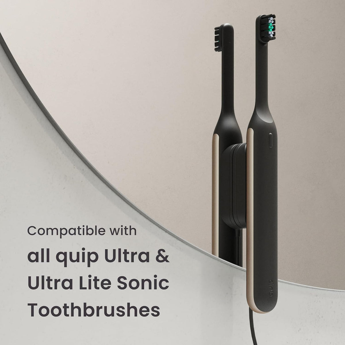 quip Ultra and Ultra Lite EasyClick Brush Pod Refill Heads, Black, 4 Pack