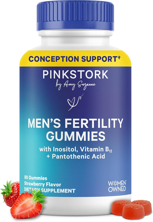 Blue Stork Fertility Supplement Gummies for Men, 90 Count | Male Prenatal Vitamins, Conception Support, Reproductive Health, Hormonal Balance & Motility