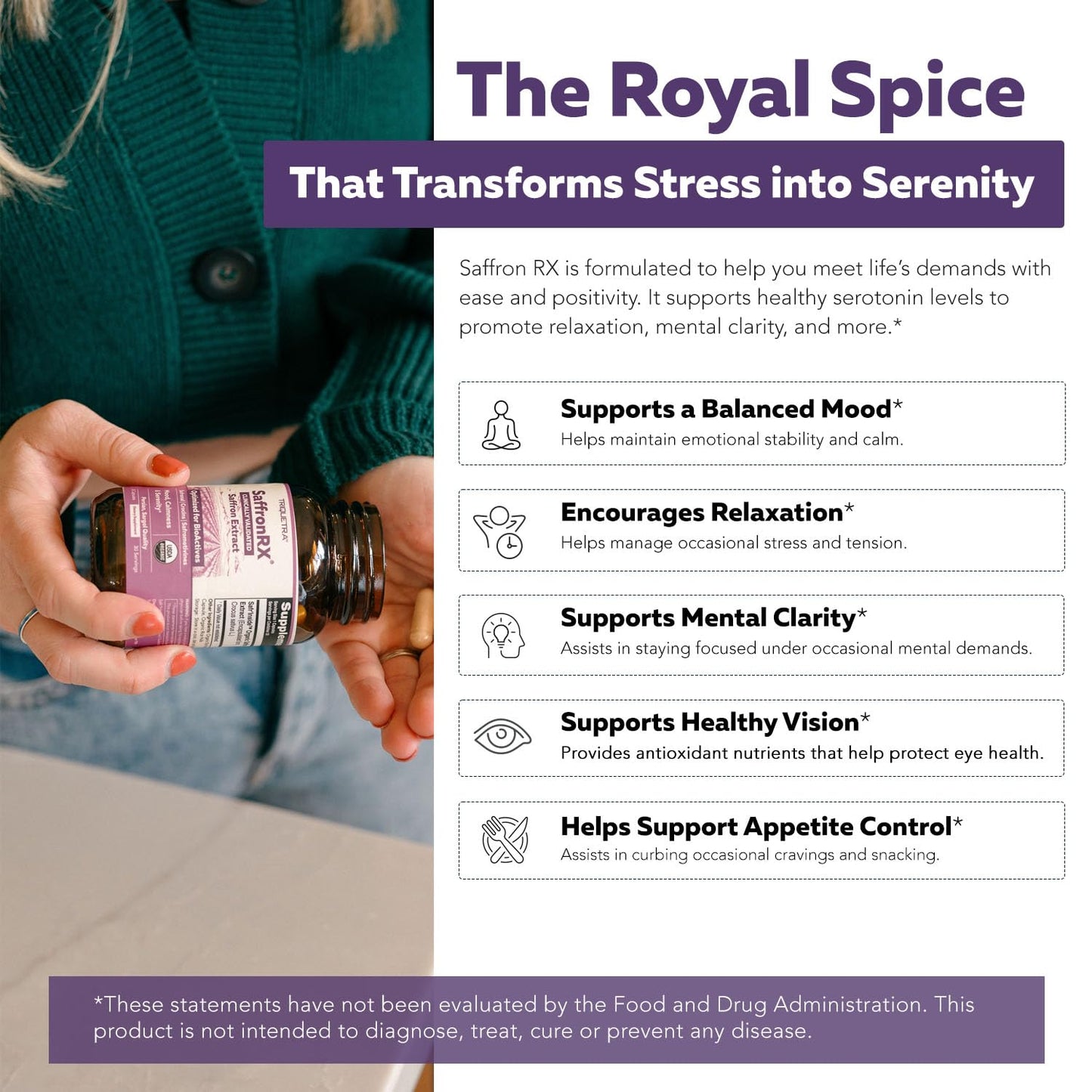 Organic Saffron Extract: Optimized Extract with Safromotivines, Safranal, and Crocins – Clinically Studied | Premium Persian Sargol Quality | Supports Mood, Calmness, and Relaxation – 30 Servings