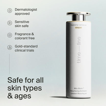 Timeline Mitopure™ Resurfacing Face Exfoliator- with Plant-Based Acids to Purify, Tone, Hydrate, Refine Texture & Unclog Pores - 3.38 Fl Oz