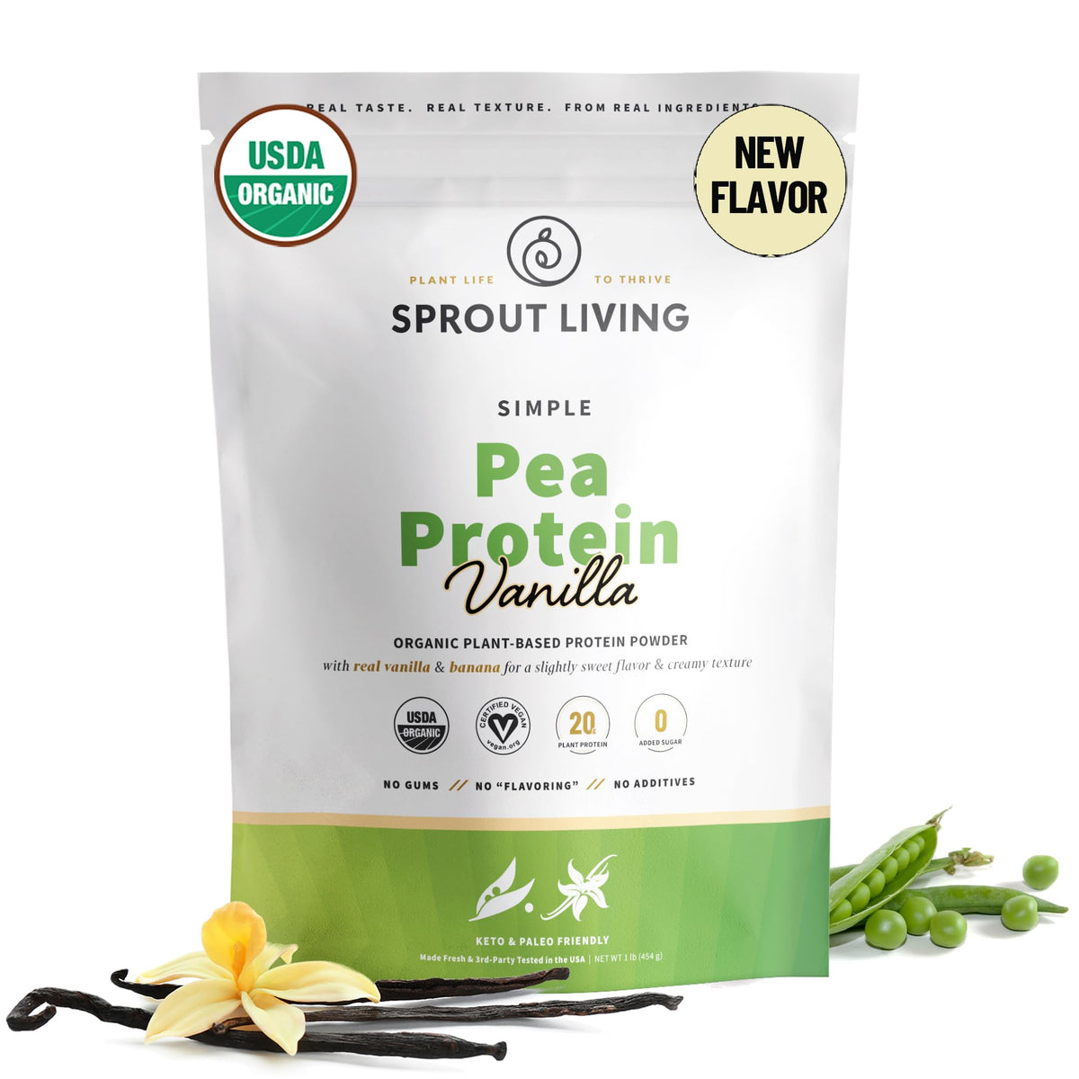 Sprout Living Organic Pumpkin Seed Protein Powder, Unflavored, 20 Grams of Plant Based Protein Powder Without Artificial Sweeteners, Non Dairy, Non-GMO, Vegan, Gluten Free (1 Pound, 14 Servings)