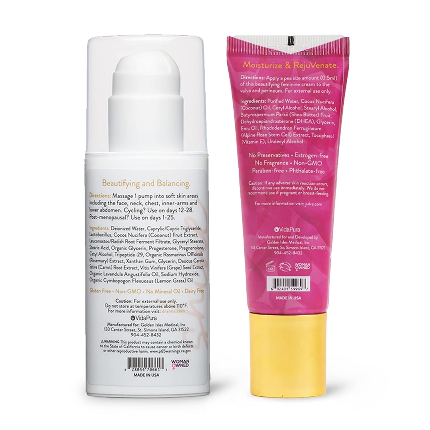 Dr. Anna Cabeca Hormone Harmony Bundle Balance Nourishing Cream | Julva Intimate Vulva Moisture Cream (60-Day) + Balance Nourishing Skin Cream – Cosmetic Moisturizers for Midlife Skin Support