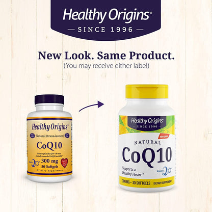 Healthy Origins CoQ10 (Kaneka Q10), 300 mg - Heart Health & Energy Supplement - Gluten