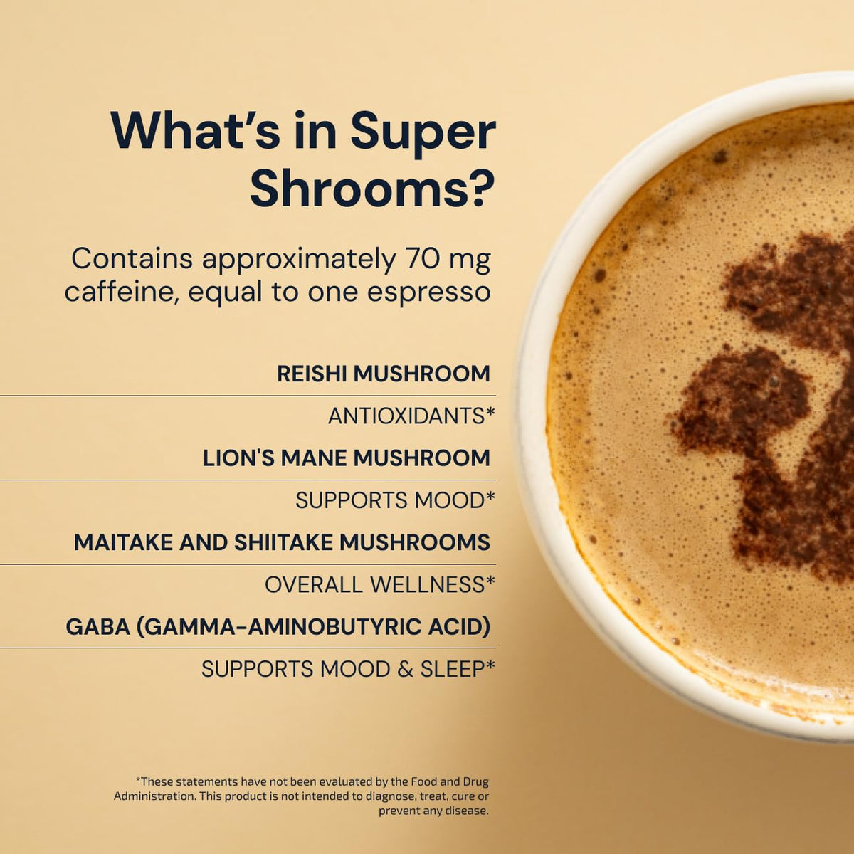 Blueprint Bryan Johnson Super Shroom Coffee – Mushroom Coffee with Lion’s Mane, Reishi & GABA – 70mg Caffeine – Focus & Energy Coffee – Adaptogenic Coffee Alternative – 30 Servings