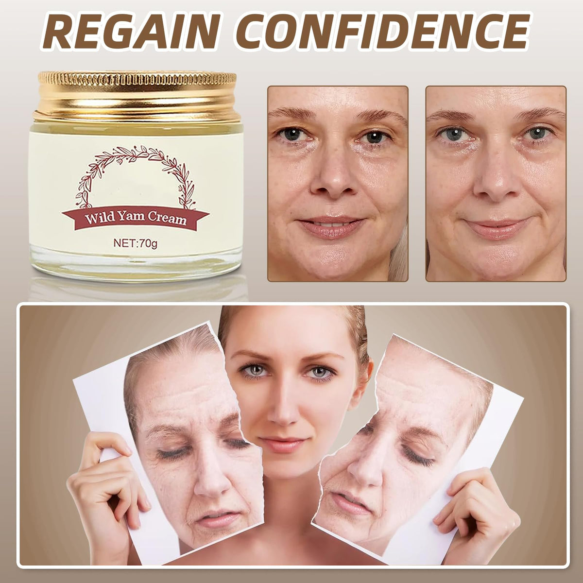 Kverg Wild Yam Cream - Wild Yam Cream Organic for Women, Hormone Balance, Yam Cream
