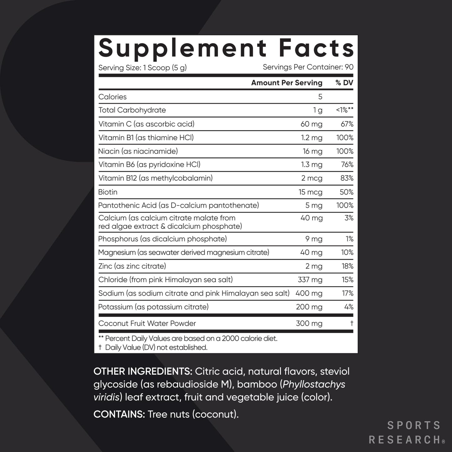 Sports Research® Hydrate Electrolytes Powder Packets - Sugar-Free & Naturally Flavored with Vitamins, Minerals, and Coconut Water - Supports Hydration - 16 Packets - Variety Pack | Sugar-Free
