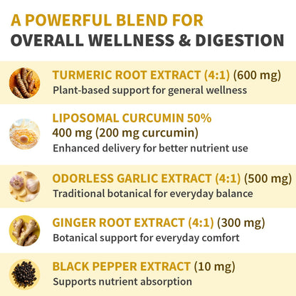 MEDCHOICE Liposomal Organic Turmeric Curcumin with Black Pepper, 120ct