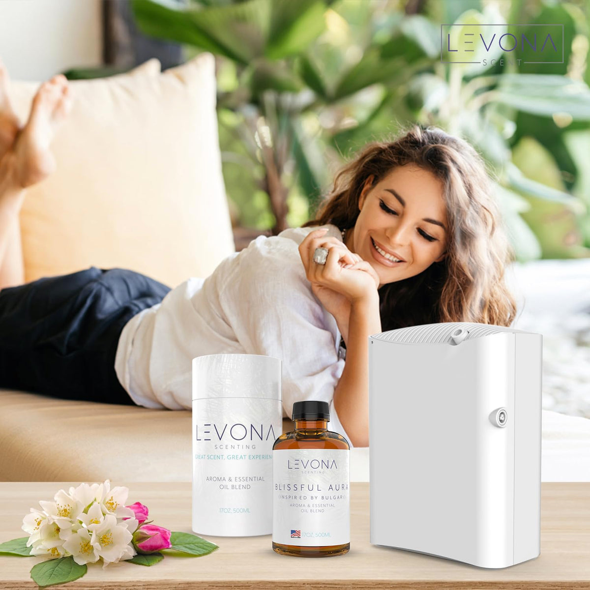 Levona Scent Essential Oils for Diffuser: Blissful Aura Inspired by Bulgari with Notes of Amber