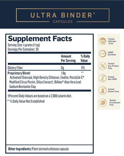 Quicksilver Scientific Ultra Binder - Multi Toxin Binder with Bentonite Clay Powder