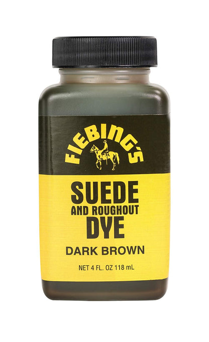 Fiebing's Black Suede Dye (4 oz) - Recolor, Brighten & Restore Suede & Roughout Leather Shoes, Furniture, Purse - Includes Wool Dauber for Easy Application - Flexible When Dry, Won't Crack or Peel