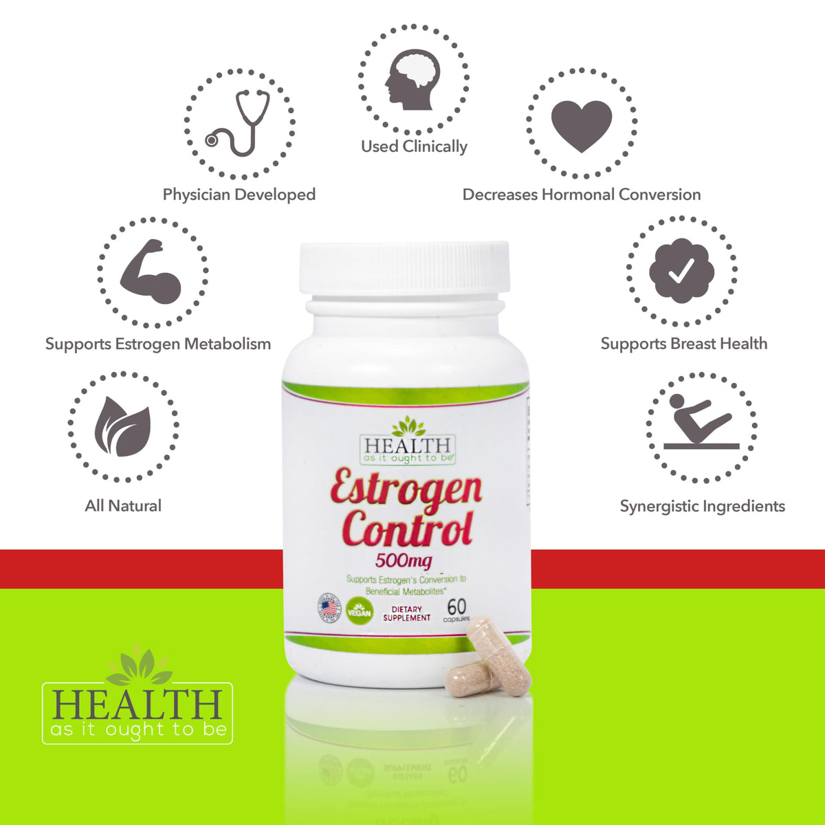 Health As It Ought To Be Estrogen Control Supplement | Physician Formulated Blend