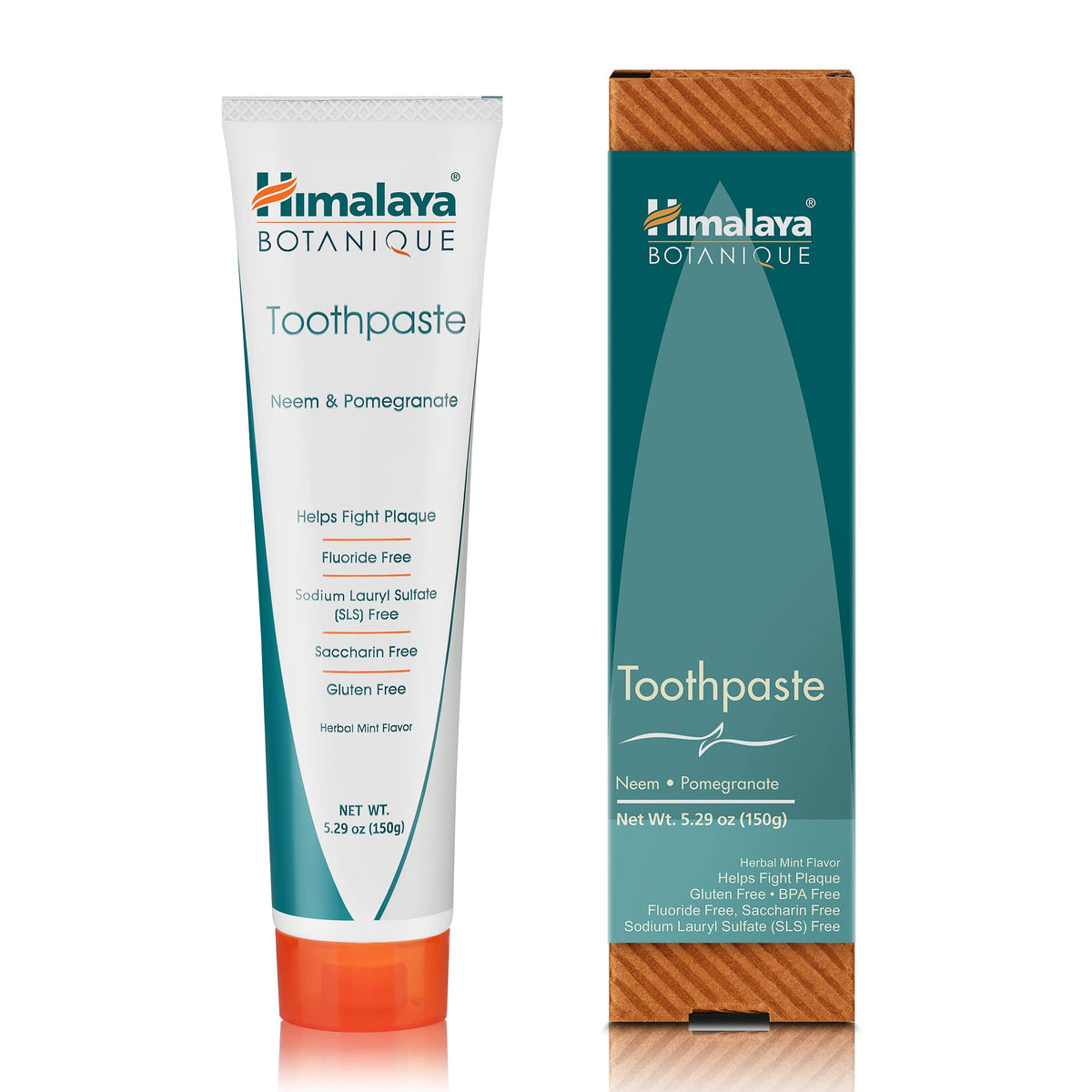 Himalaya Botanique Neem & Pomegranate Toothpaste, Mint, 5.29 oz, 2 Pack