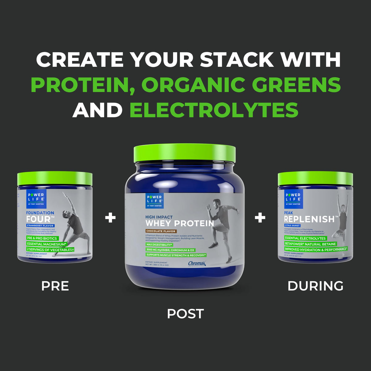 POWERLIFE Tony Horton High Impact Grass Fed Whey Protein with 3000 MG of HMB