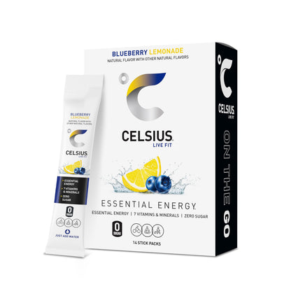 CELSIUS On-The-Go Powder Stick Packs, Zero Sugar (14 Sticks per Pack)