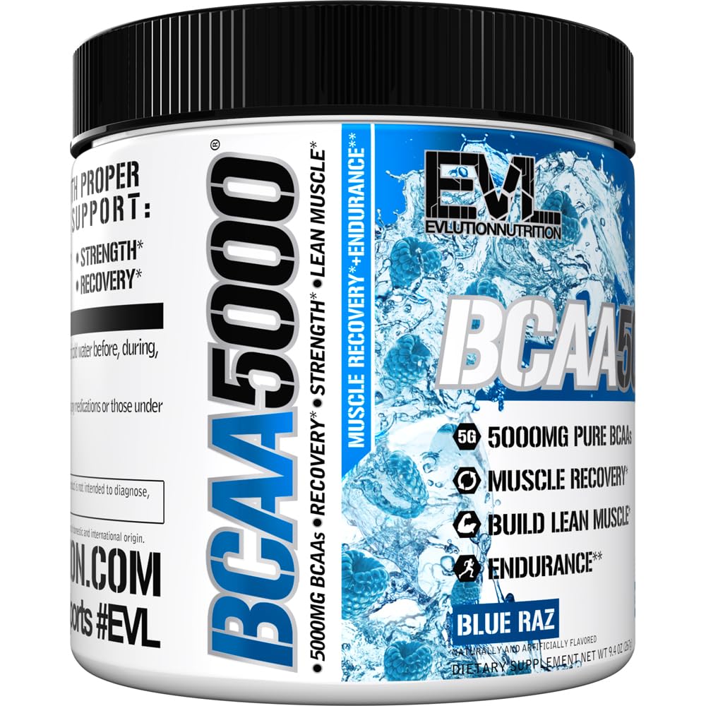Evlution EVL BCAAs Amino Acids Powder - BCAA Powder Post Workout Recovery Drink and Stim Free Pre Workout Energy - 5g Branched Chain Amino Acids Supplement for Men - Cherry Limeade (Dye Free)