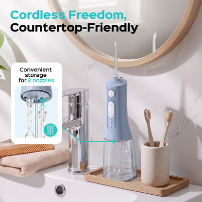 COSLUS ADA Accepted C51 Water Dental Flosser, 3 Modes 6 Pressure, White