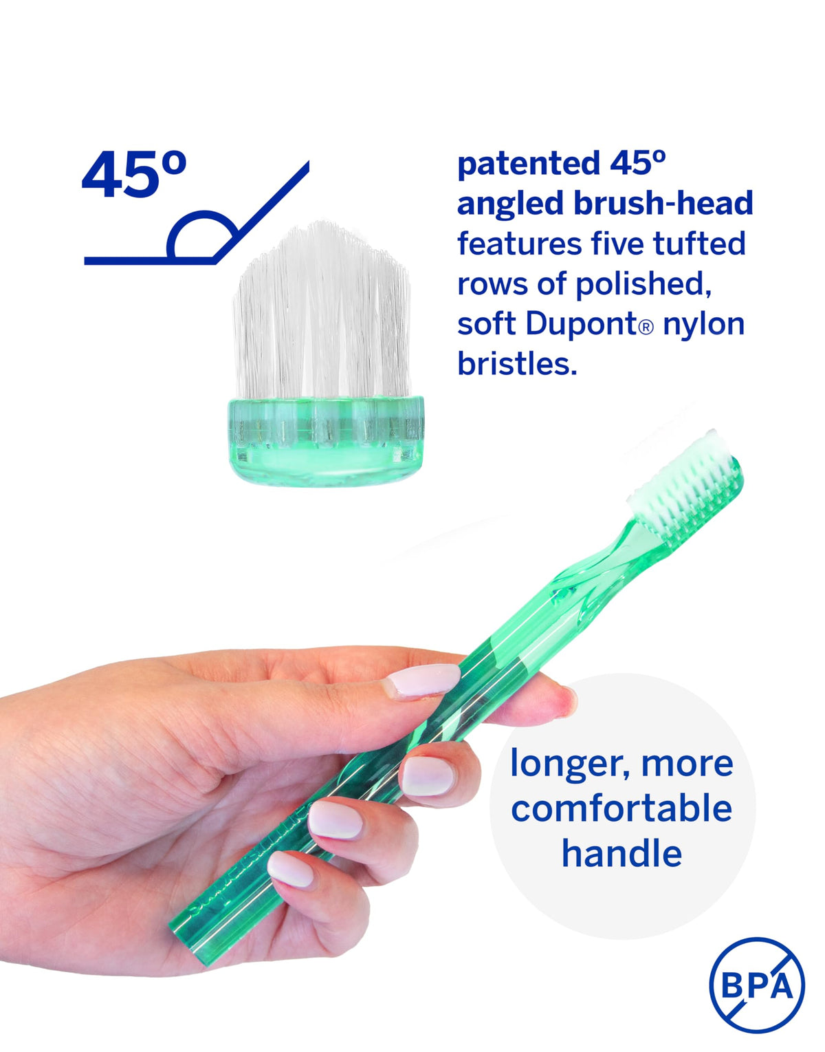 Supersmile New Generation 45° Toothbrush, Clear, Soft Dupont® Bristles