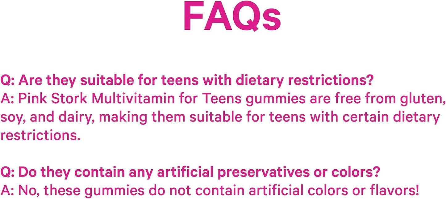 Pink Stork Biotin Multivitamin for Teens, 60 Berry Gummies | Antioxidants, Vitamin E, Clinically Studied Vitamins + Nutrients, Hair, Skin, Nails + Immune Support