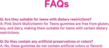 Pink Stork Biotin Multivitamin for Teens, 60 Berry Gummies | Antioxidants, Vitamin E, Clinically Studied Vitamins + Nutrients, Hair, Skin, Nails + Immune Support