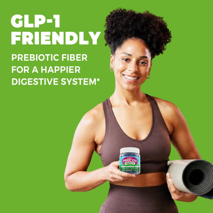 Fiber Gummies for Adults, GLP-1 Friendly 10g Prebiotic Fiber Supplement w/ Digestive Enzymes, Probiotics & 100mg Betaine for Digestive & Gut Health and Regulate Bowel Movement, Vegan, Sugar Free,120ct