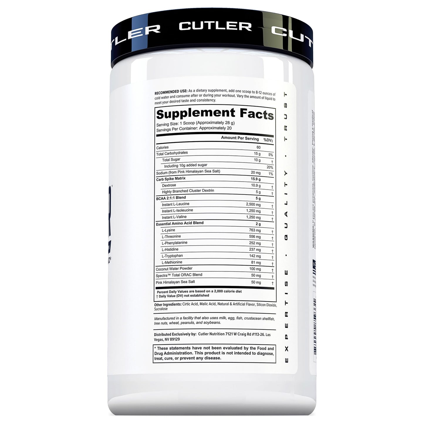Cutler Nutrition Repair Sour Rainbow Candy Recovery Powder, 20 Servings | 19.75 oz | 15g Fast-Absorbing Carbs from Waxy Maize and Cluster Dextrin, plus 5g BCAAs and 2g EAAs for Muscle Recovery