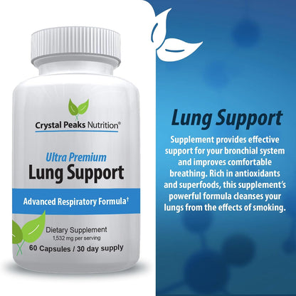 Lung Support - Sooth Lungs & Detox Supplement to Breath Easier Respiratory Support Supplement - Natural Relief - 60 Capsules, 30-Day Supply