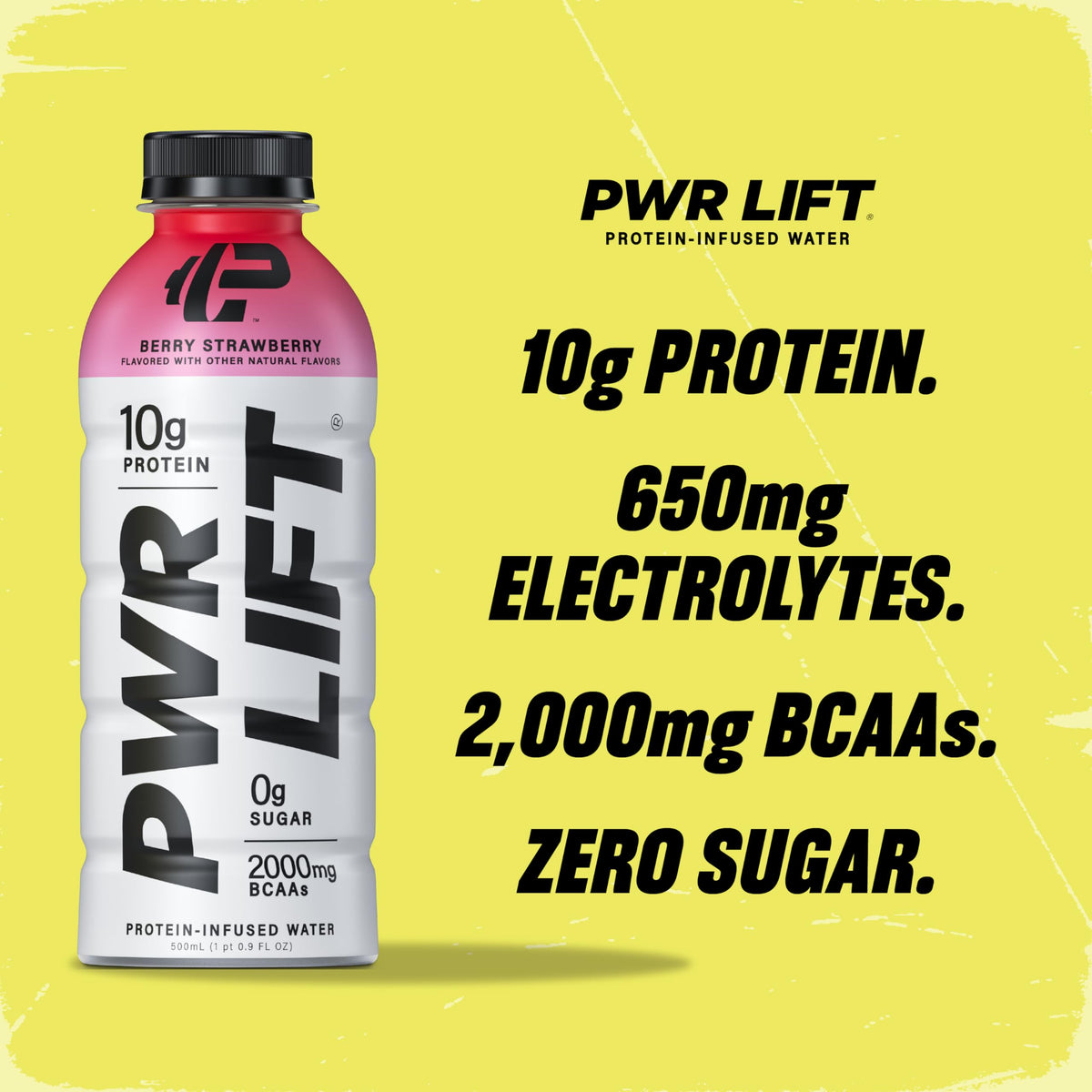 Whey Protein Water Sports Drink by PWR LIFT | Berry Strawberry | Keto, Vitamin B