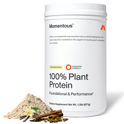 Momentous Vegan Protein Powder, 20g Pea & Rice Blend Protein, Chocolate | Complete Amino Acid Profile to Support Lean Muscle Growth, NSF Certified for Sport, Non-GMO & Gluten-Free (22 Servings)