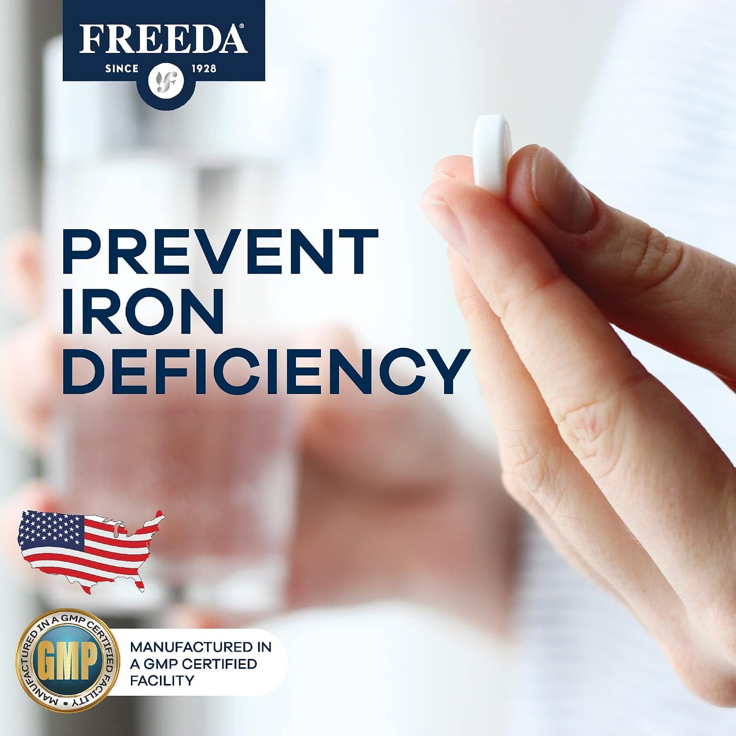 Freeda Iron Supplement - Ferrous Fumarate Iron Tablets | Gentle Ferrous Fumarate Iron Tablets - Support Energy & Red Blood Cells - Easy-To-Swallow - Kosher & Made In USA