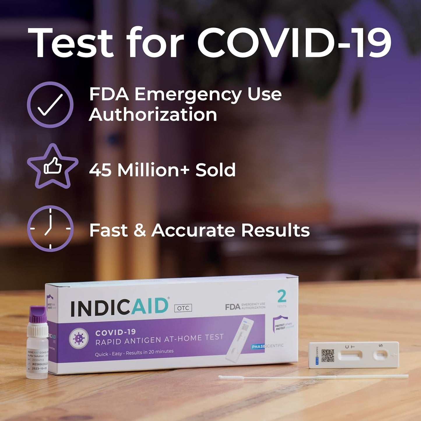 INDICAID COVID-19 Antigen Rapid Test, FDA EUA Authorized OTC COVID Home Test, 2 COVID Tests in a Individual Pack, Convenient for Both Home Use and Business Distribution, HSA/FSA Eligible, Easy to Use | |Easy to use| Accurate and Fast Result|Fast/free Prim