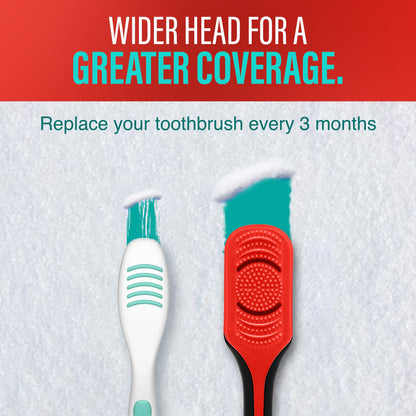 GuruNanda Gentle Giant Toothbrush with Dual Action Flossing Spiral Bristles, Non-Slip Ergo Dexa Grip, Helps in Teeth Whitening, BPA Free Manual Toothbrushes, Assorted Colors, 4 Count