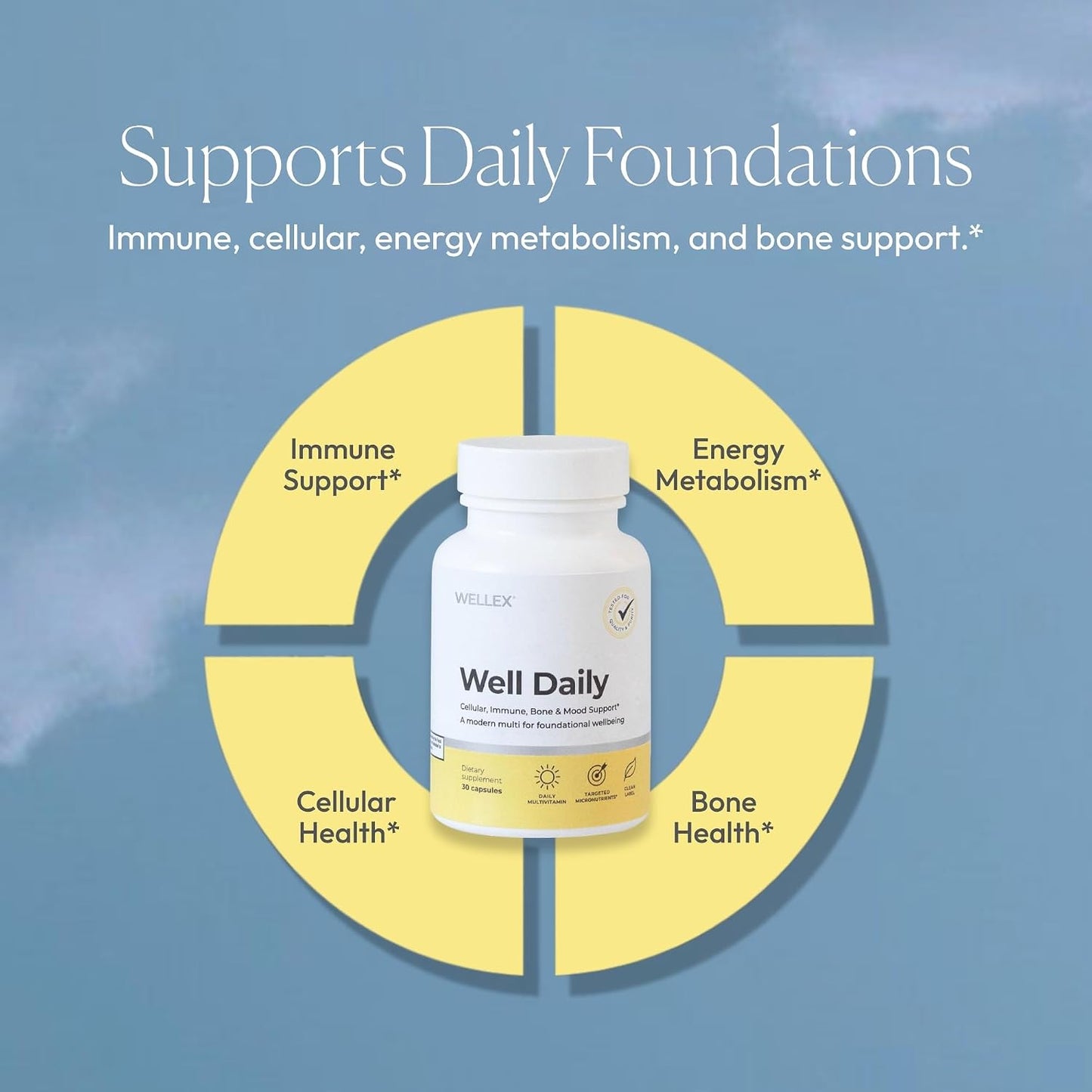 Wellex Well Daily – Modern Multivitamin – Bioavailable Nutrients for Immune, Cellular & Bone Health Support