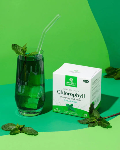 Nature's Sunshine Chlorophyll Stick Packs: Supercharge Your Detox and Boost Gut Health in Convenient, Delicious Stick Packs (Crisp Apple)