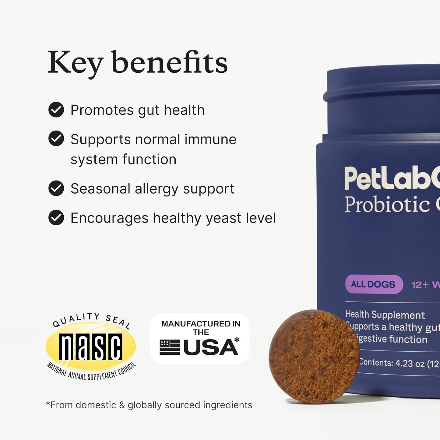PetLab Co. – Oral Hygiene & Gut Health Bundle: Dental Powder for an Effortless Clean in 1 Scoop for Small Dogs & Probiotics for Dogs Supporting Gut Health & Seasonal Allergies
