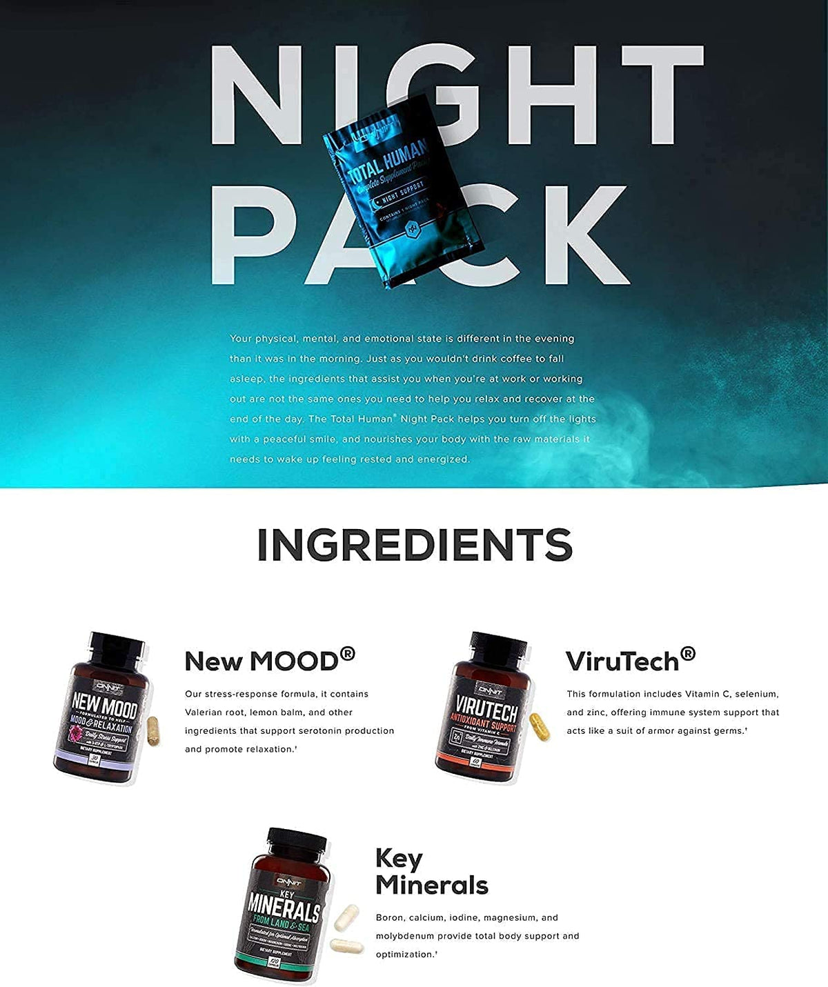 ONNIT Total Human Day and Night Vitamin Packs, 7-Day Supply Capsule