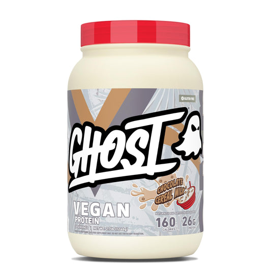 GHOST Vegan Protein Powder, Chocolate Chip Cookies – 2.9LB Tub, 25G of Protein - Plant-Based Pea & Organic Pumpkin Blend Protein with Fiber & Iron - Flavored Post Workout Shakes - Soy, Gluten Free