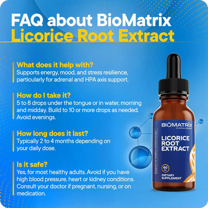 Licorice Root Extract for Cortisol & Adrenal Support, 0.87 mg Glycyrrhizin per Drop, Clinical-Grade Liquid Tincture, Adaptogen for Stress, HPA Axis Supplement, 1,200 Drops, 2 fl oz