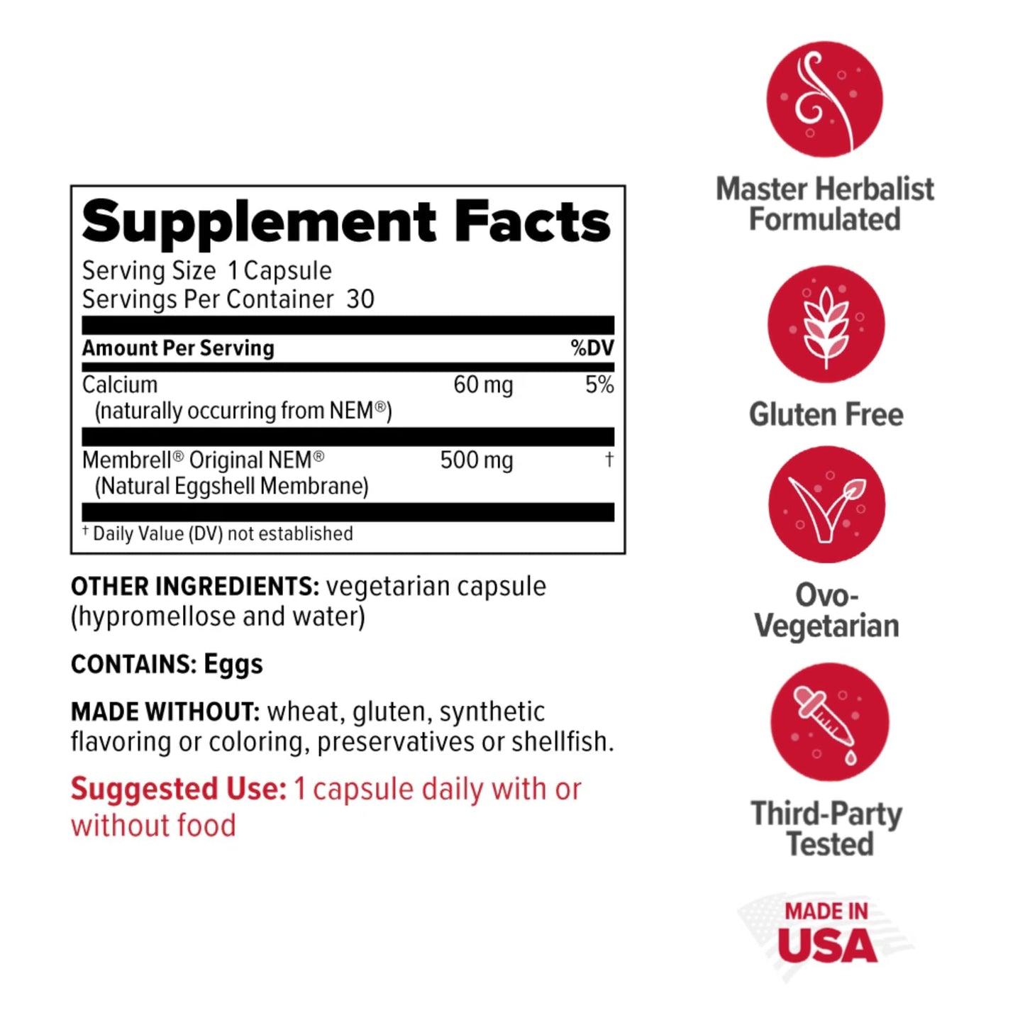 Redd Remedies, Joint Health Original, Helps Strengthen Connective Tissue and Cartilage, 30 Vegetarian Capsules