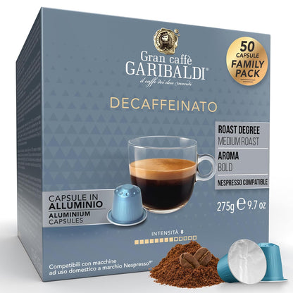 Gran Caffè Garibaldi Espresso Pods, Decaffeinato, 50Count