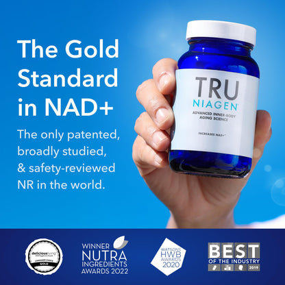 TRU NIAGEN Patented NAD+ Supplement, 60 300mg Servings | Nicotinamide Riboside (NR) Take 2 Daily | 1 Bottle