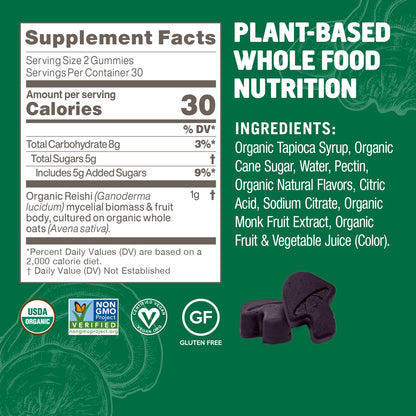 OM MUSHROOM SUPERFOOD Master Blend Mushroom Gummies – Organic 10-Mushroom Complex with Ashwagandha – Supports Immunity, Gut Health & Stress Relief – Mixed Berry Flavor – 28 Servings, 56 Count.