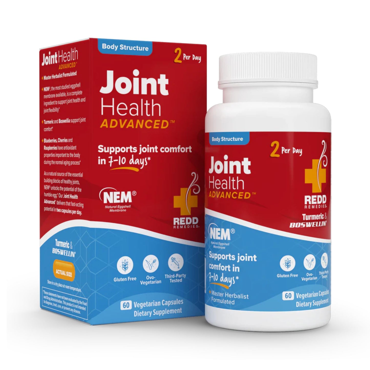 Redd Remedies, Joint Health Advanced, Helps Strengthen Connective Tissue and Cartilage, Fast-Acting Comfort with Boswellia Serrata and Turmeric, 120 Vegetarian Capsules