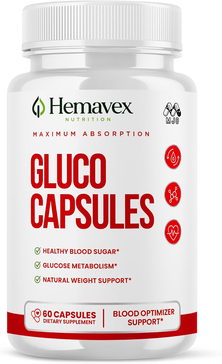 Hemavex Gluco Capsules, Hemavex Nutrition Gluco Capsules Pill (60 Capsules)