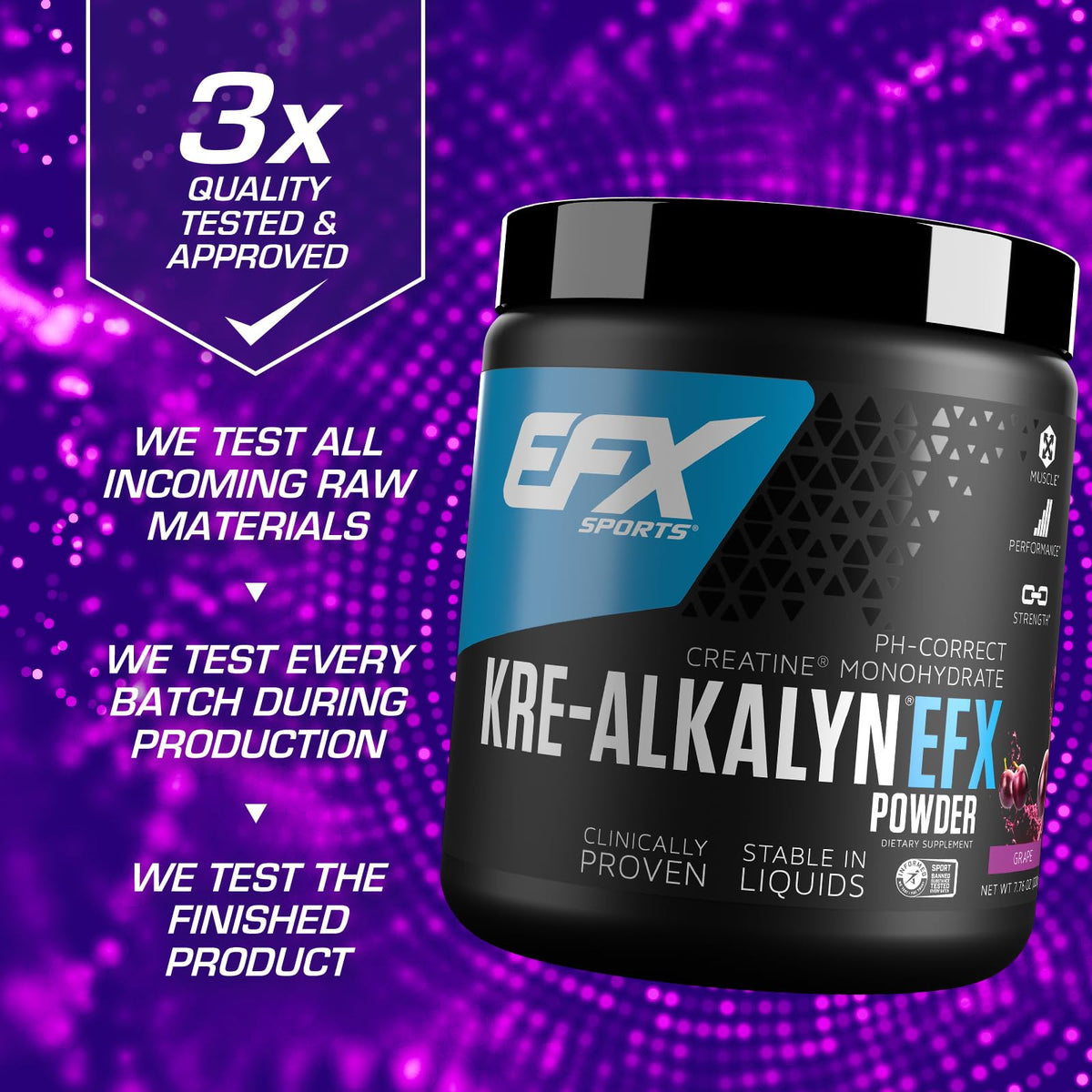 EFX Sports Kre-Alkalyn EFX Powder | pH Correct Creatine Monohydrate Powder Supple