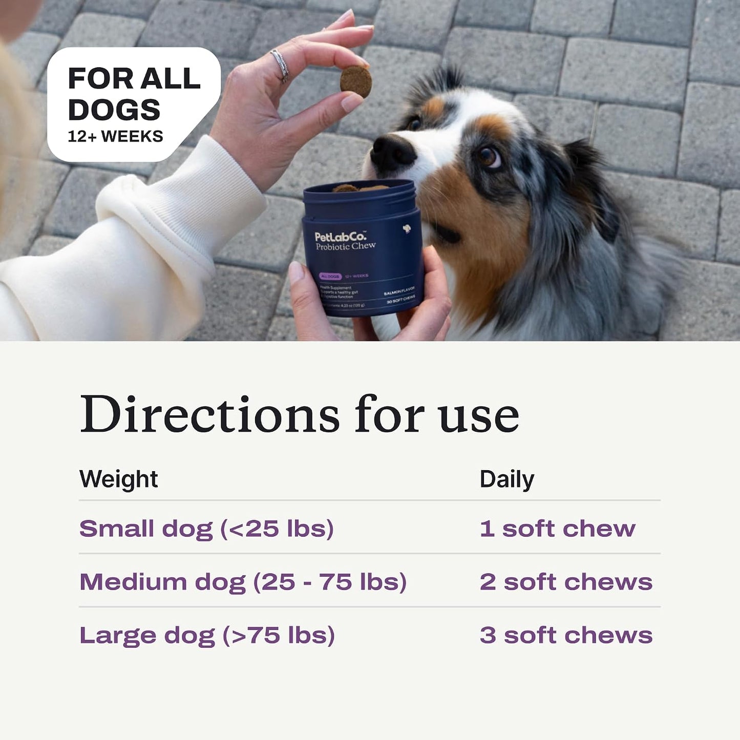PetLab Co. Probiotic Chews for Dogs, 30 Soft Chews, Salmon | 8-strain probiotic blend with prebiotics to support digestive health, skin and seasonal allergy support