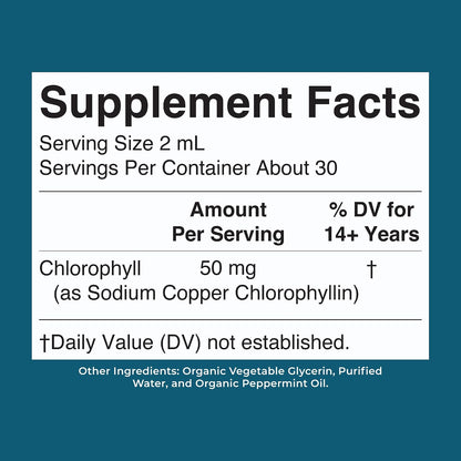 MARYRUTH'S Chlorophyll Liquid Drops | Clean Label Project Certified® | Vegan | Non-Diluted Liquid Chlorophyll| Mulberry Derived Supplement for Ages 14+ | Non-GMO | Delicious Minty Flavor | 2 Fl Oz