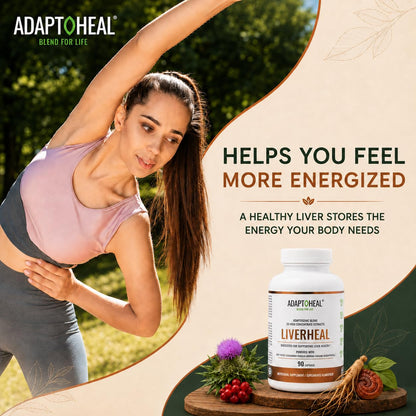 ADAPTOHEAL Liverheal Liver Support Milk Thistle, Turmeric (180 Caps)